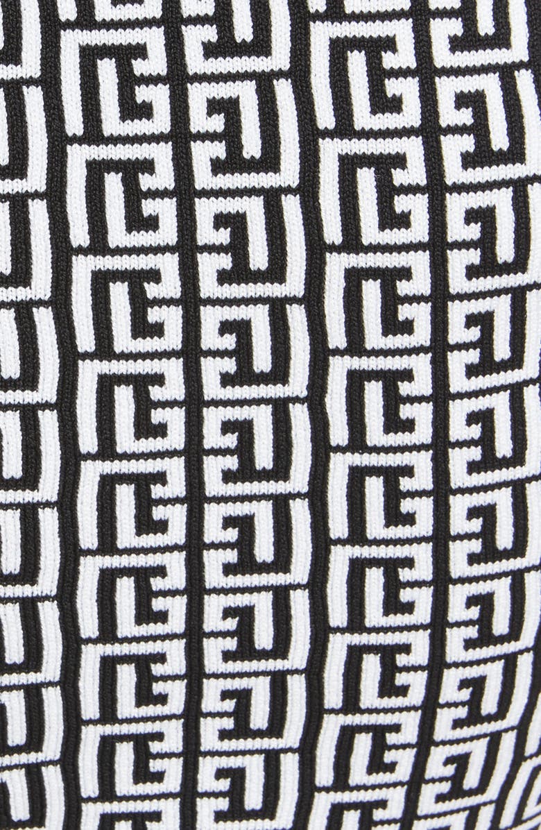 Balmain Monogram Wool Blend Knit Dress, Alternate, color,