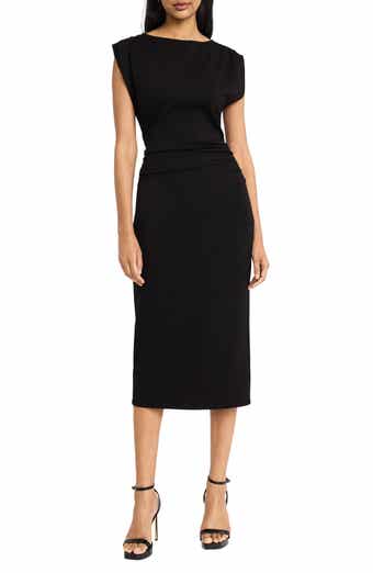 DONNA MORGAN FOR MAGGY Ruched Cap Sleeve Dress
