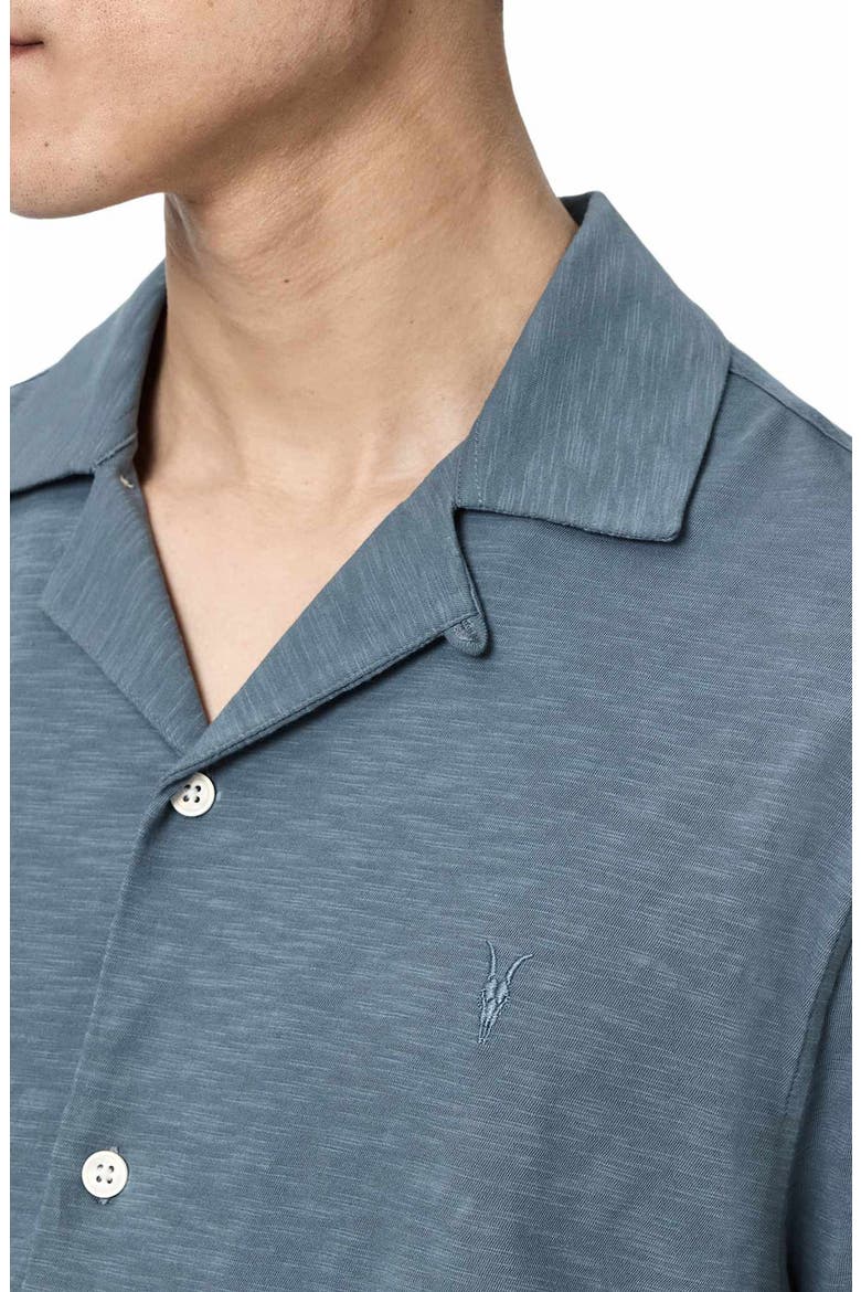 Robson Knit Cotton Camp Shirt, Alternate, color, LUNAR BLUE