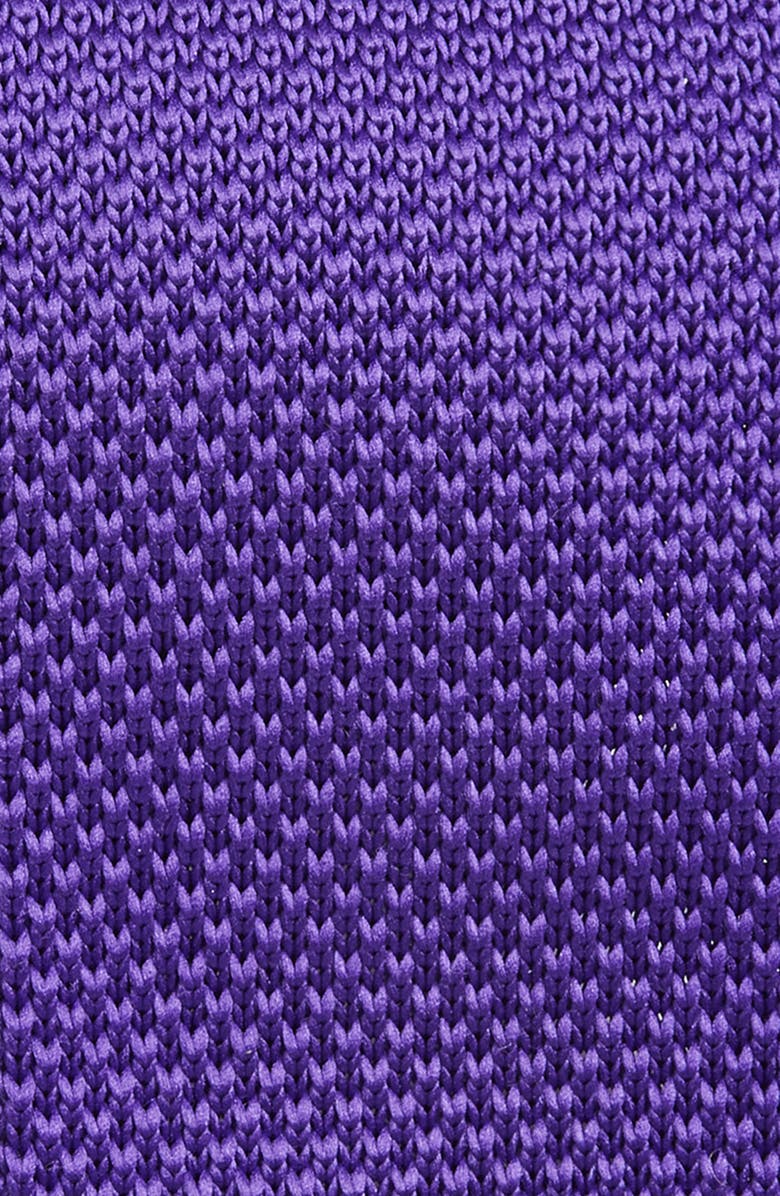 CLIFTON WILSON Purple Knit Silk Tie, Alternate, color, Purple