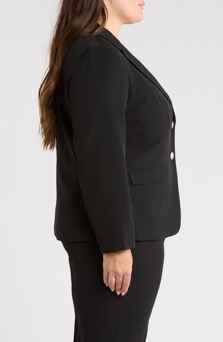 KASPER Stretch Crepe Two-Button Blazer, Alternate, color, Black