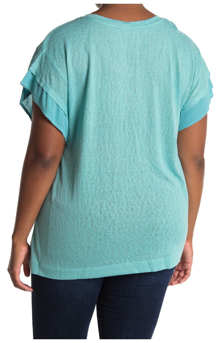Bobeau Madeline Contrast Stitch Tee, Alternate, color, 