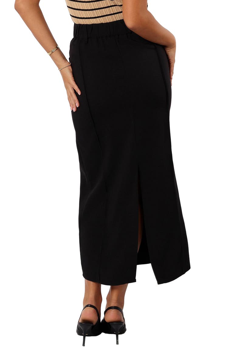Wynona Pintuck Maxi Skirt, Alternate, color, BLACK