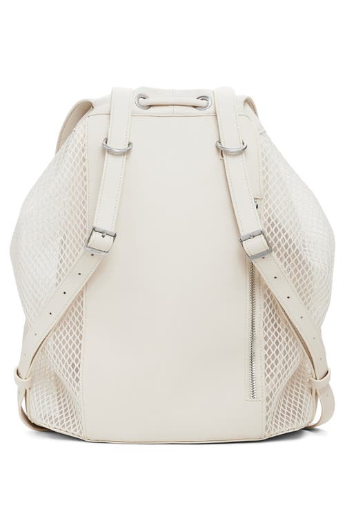 Desigual Medium Fishnet Mesh Backpack In Light Beige