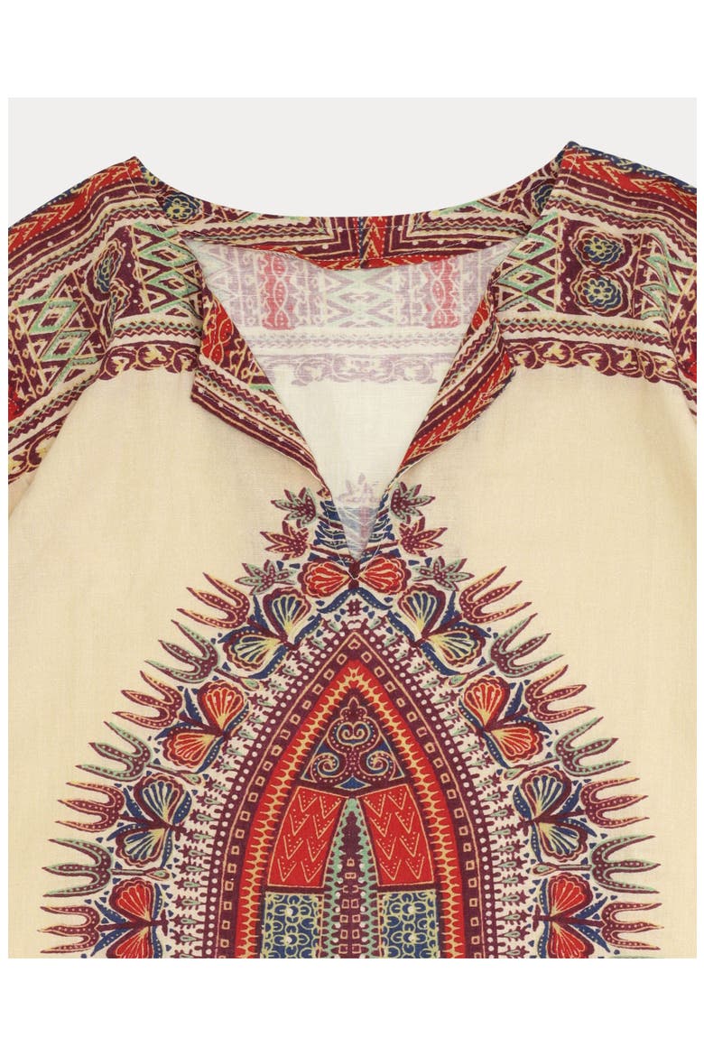 Amira Printed Cotton Dress, Alternate, color, Red