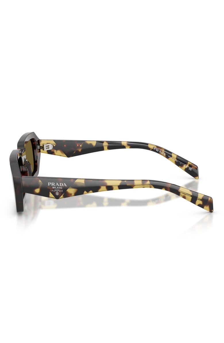 Prada 52mm Rectangular Sunglasses, Alternate, color, Dark Havana/ Dark Brown