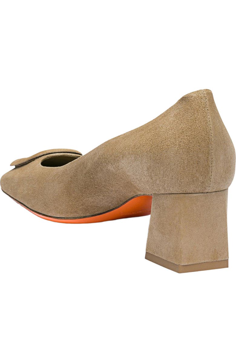 Santoni Women's suede low-heel pump, Alternate, color, Beige