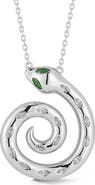 GLAZE JEWELRY Cubic Zirconia Swirl Snake Pendant Necklace