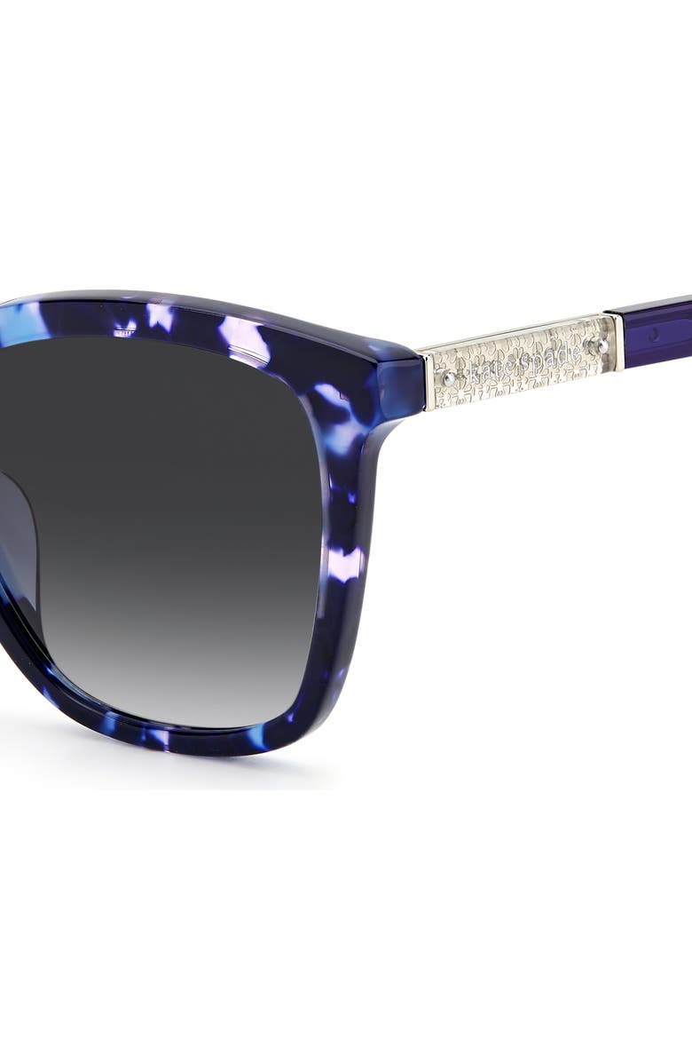 Kate Spade New York reenas 53mm gradient polarized cat eye sunglasses, Alternate, color, Blue Havana / Grey Shaded