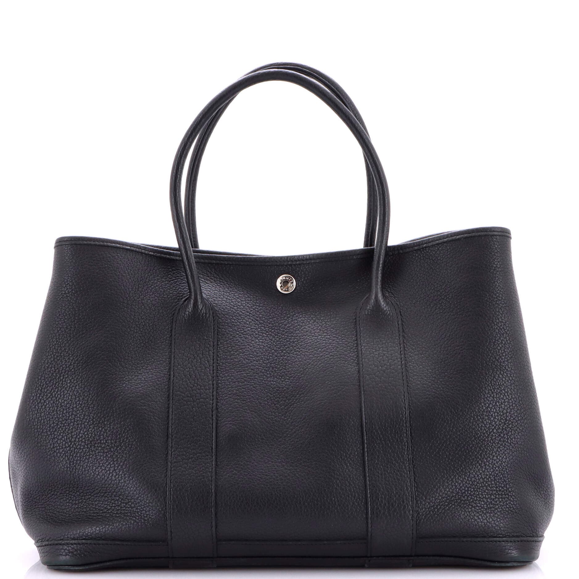Pre-Owned Hermes Garden Party Tote Leather 36, Main, color, Noir