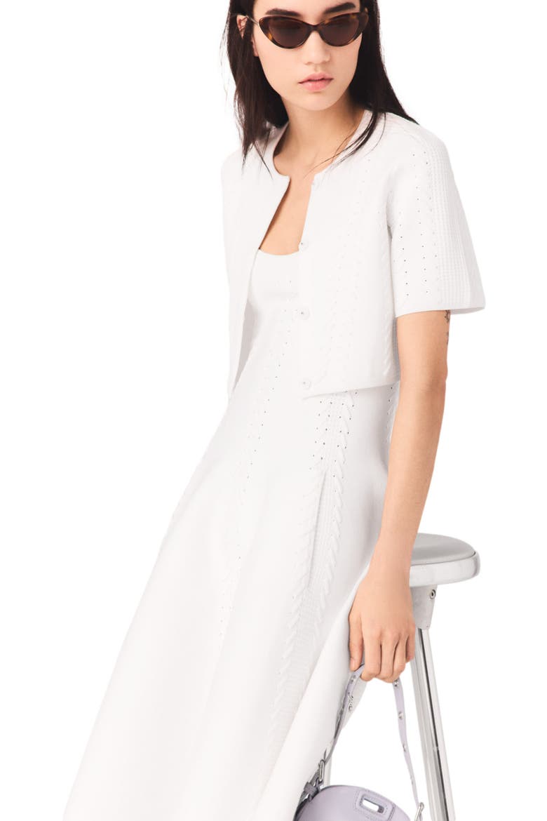 Cropped cardigan, Alternate, color, White