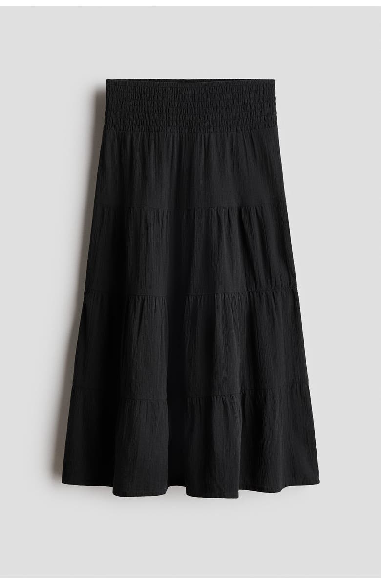H&M Tiered skirt, Alternate, color, Black