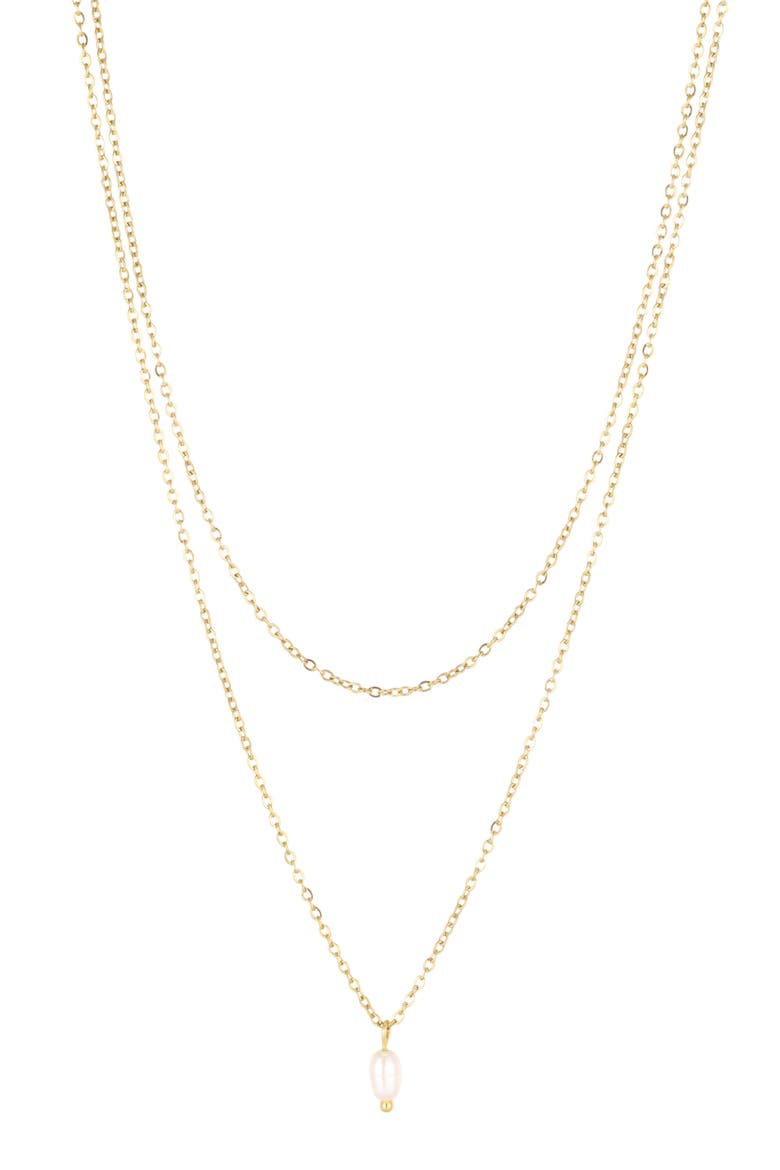 Imitation Pearl Layered Pendant Necklace, Main, color, GOLD