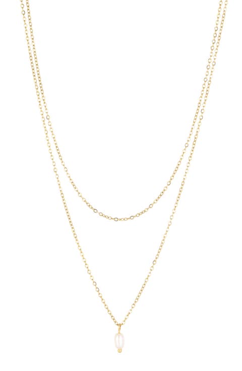 Imitation Pearl Layered Pendant Necklace