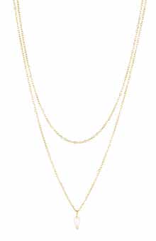 Imitation Pearl Layered Pendant Necklace