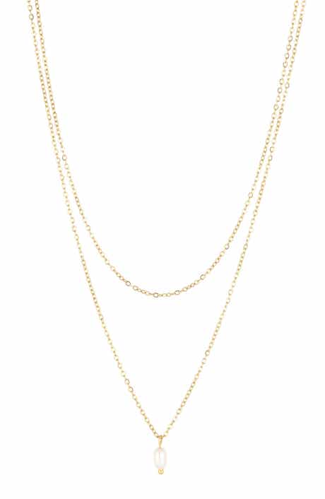 Imitation Pearl Layered Pendant Necklace