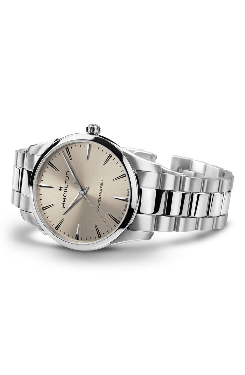 Hamilton Jazzmaster Bracelet Watch, 40mm, Alternate, color, Beige