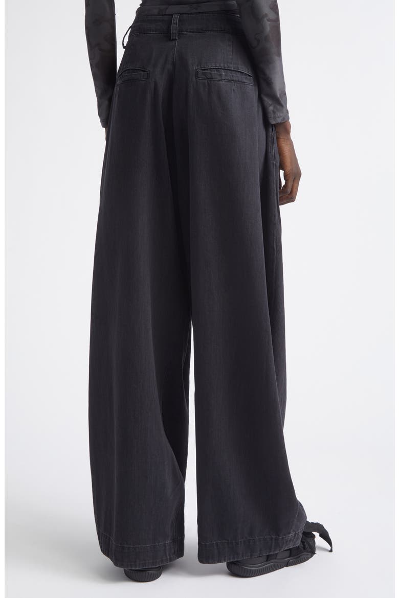 Simone Pleated High Waist Wide Leg Jeans, Alternate, color, CHARCOAL