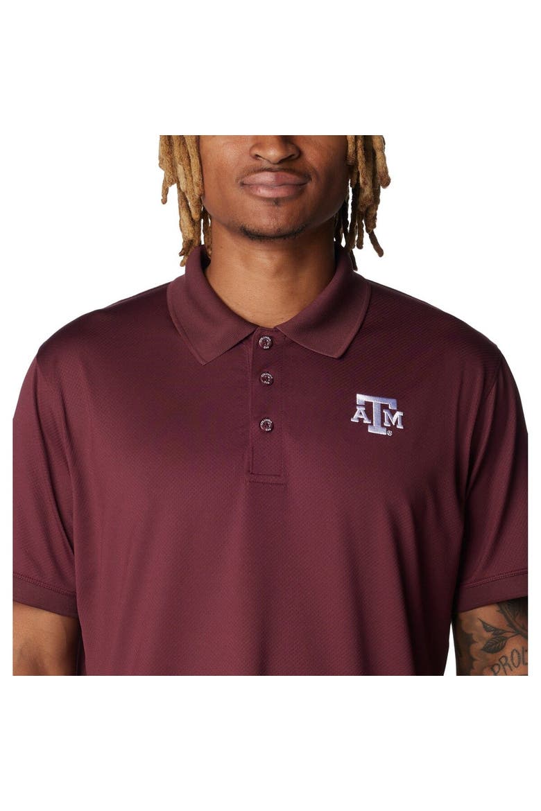 Men's Columbia Maroon Texas A&M Aggies PFG Tamiami Omni-Shade Polo, Alternate, color, Maroon