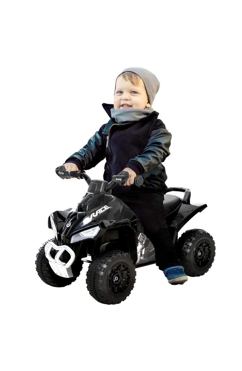 Aosom Kids Push ATV with Music and Light, Main, color, Black