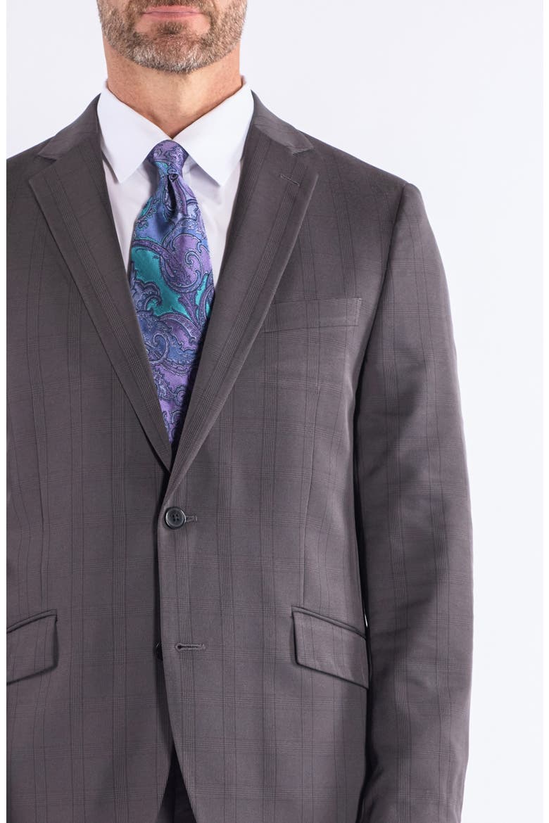 Hoxton Charcoal Plaid Notch Lapel Suit, Alternate, color, GREY