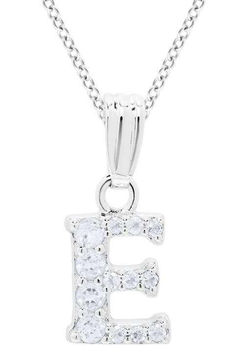 White Topaz Pavé Initial Pendant Necklace (Baby)