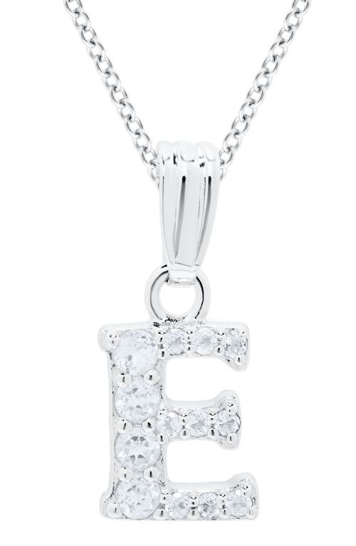 Mignonette Babies'  White Topaz Pavé Initial Pendant Necklace In Metallic