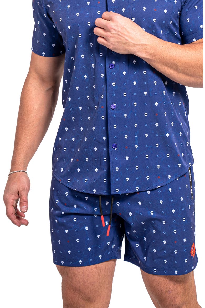Lionskull Blue Swim Trunks, Alternate, color, BLUE