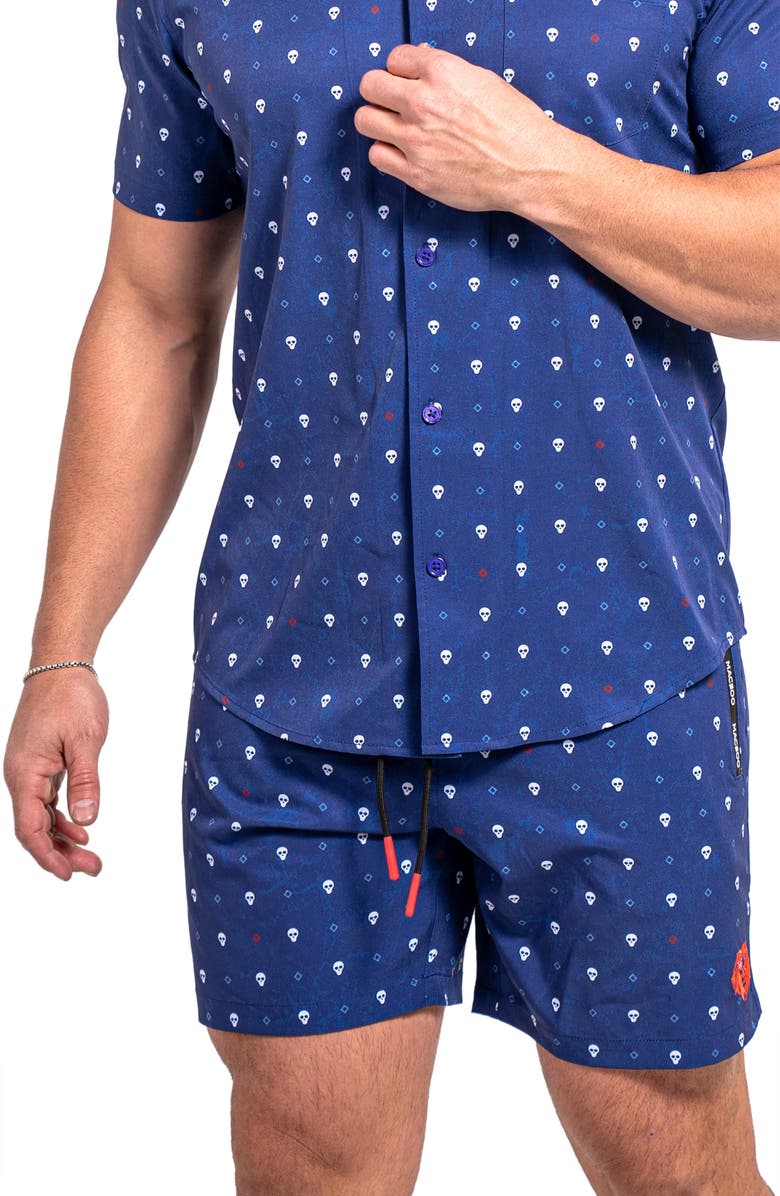 Maceoo Lionskull Blue Swim Trunks, Alternate, color, Blue