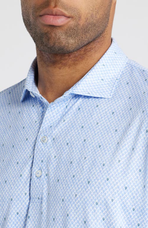 Johnnie-o Fernando Leaf Print Prep-formance Golf Polo In Seychelles