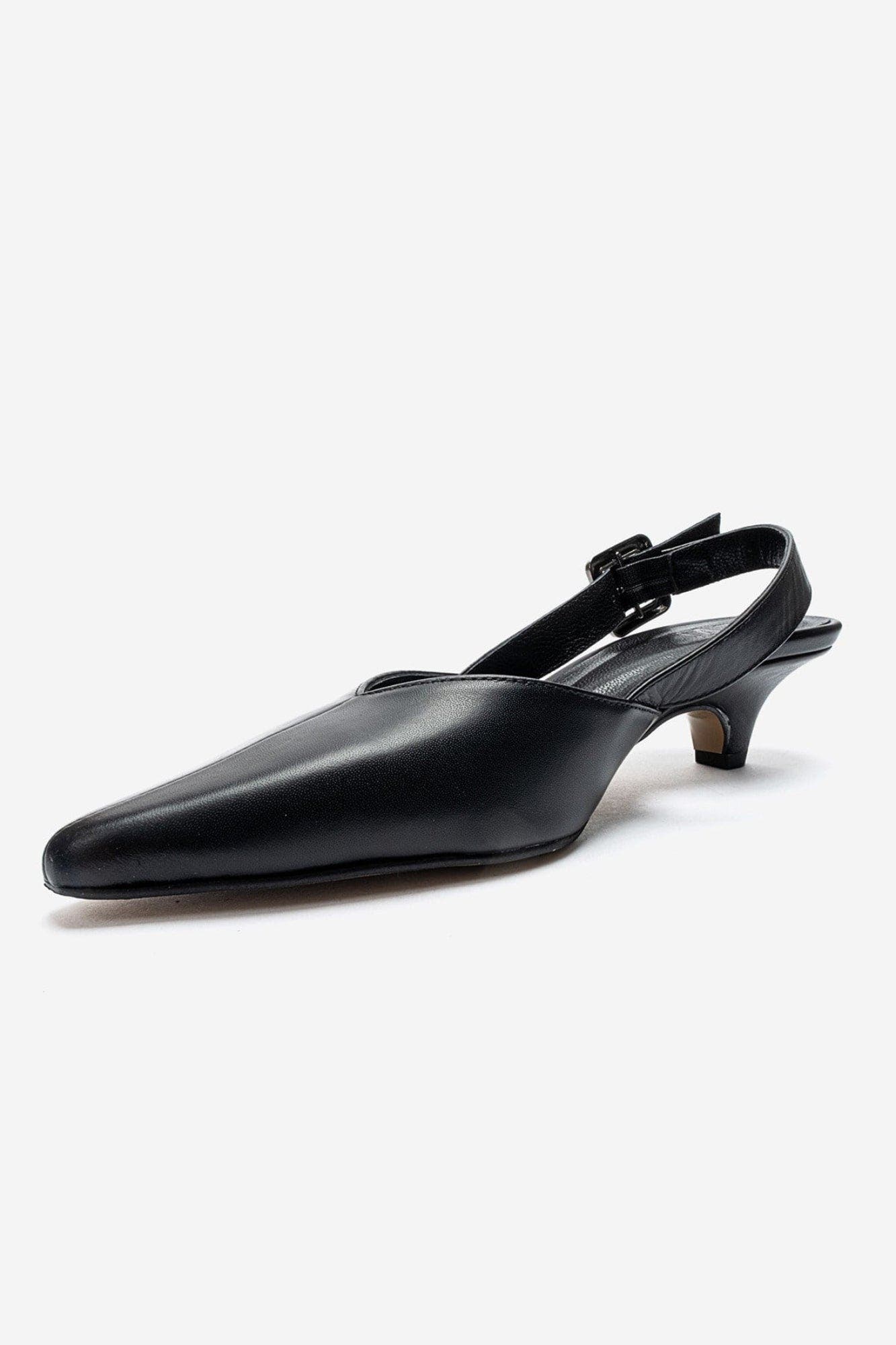 Dioris Leather Slingback Kitten Heel Pump, Alternate, color, Black