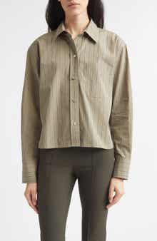Stripe Crop Poplin Shirt