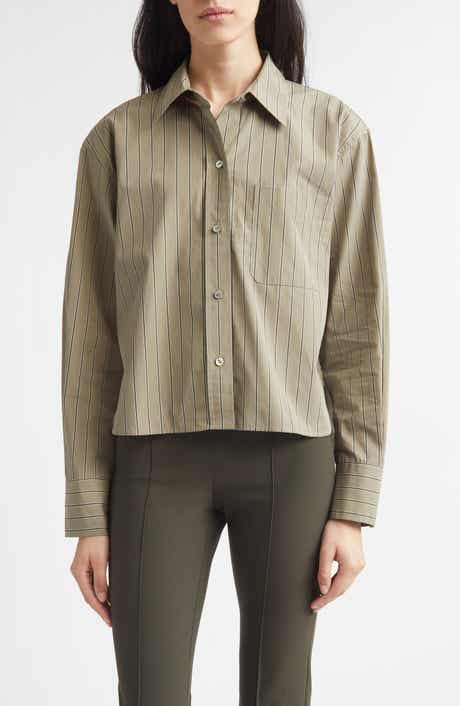 Stripe Crop Poplin Shirt