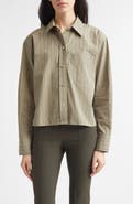 Vince Stripe Crop Poplin Shirt