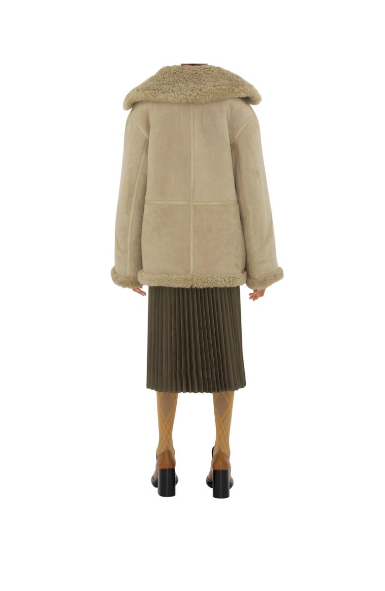 Burberry Shearling Aviator Jacket, Alternate, color, 