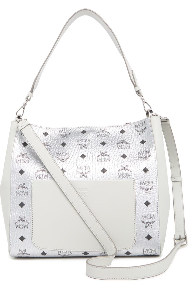 MCM Medium Aren VI Leather Hobo Bag, Alternate, color,