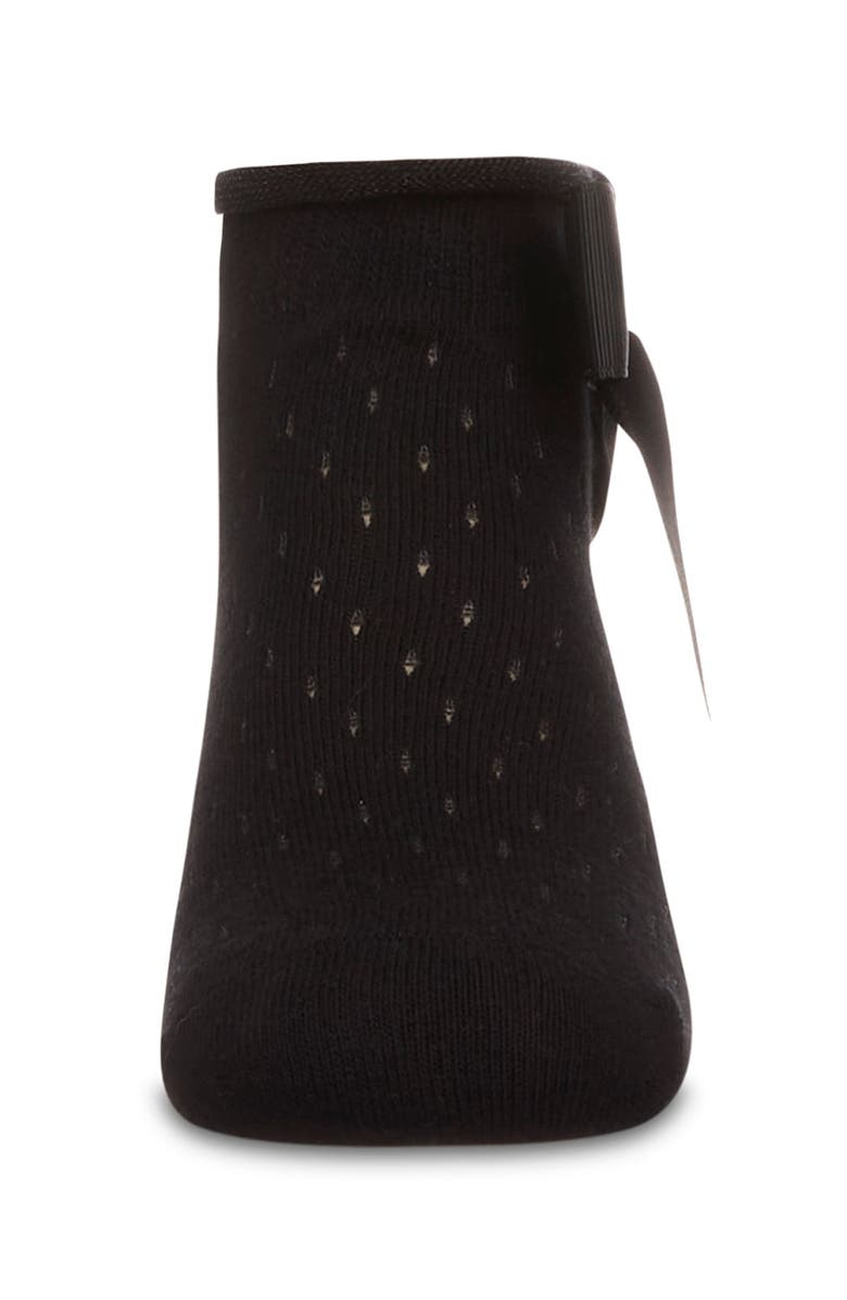 MeMoi Pointelle Soft Stretch Anklet Socks, Alternate, color, Black