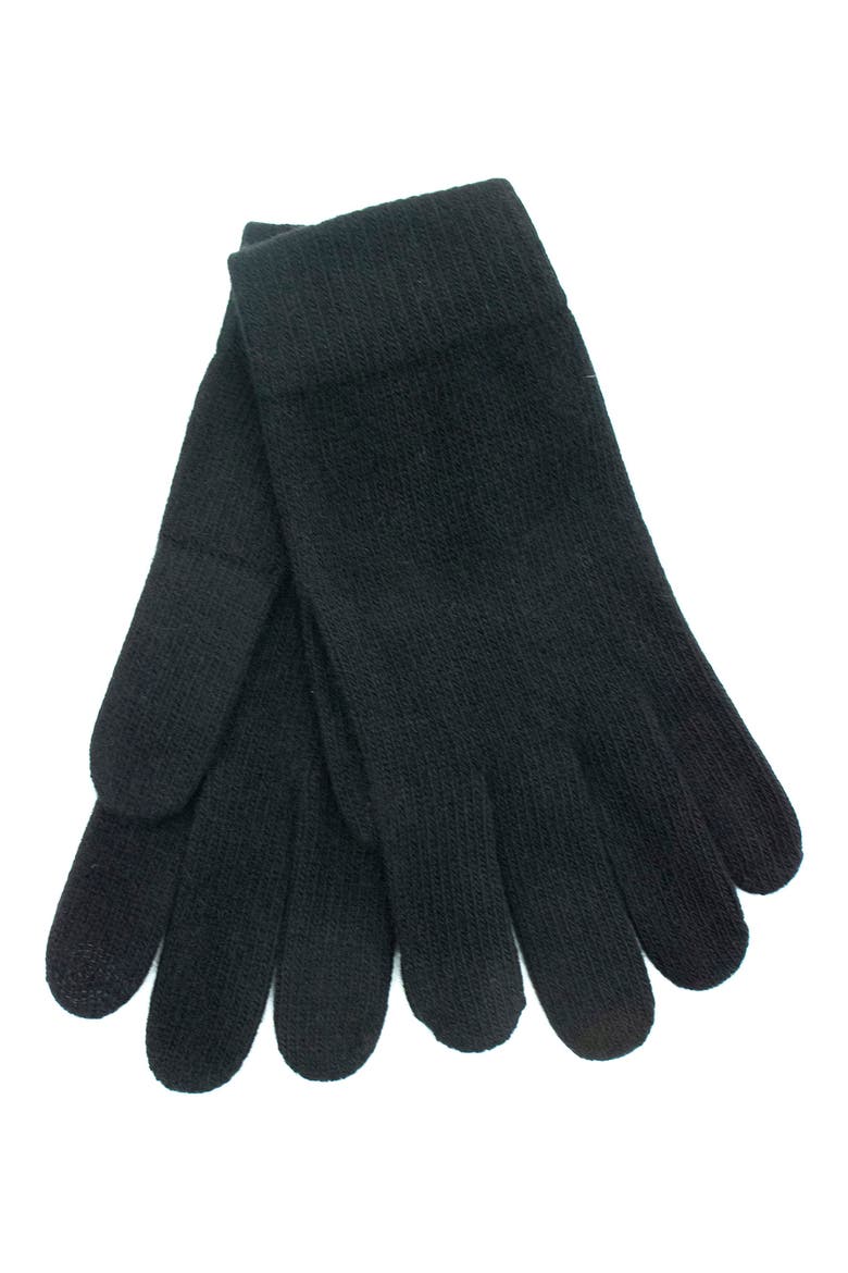 Cashmere Tech Gloves, Main, color, BLACK