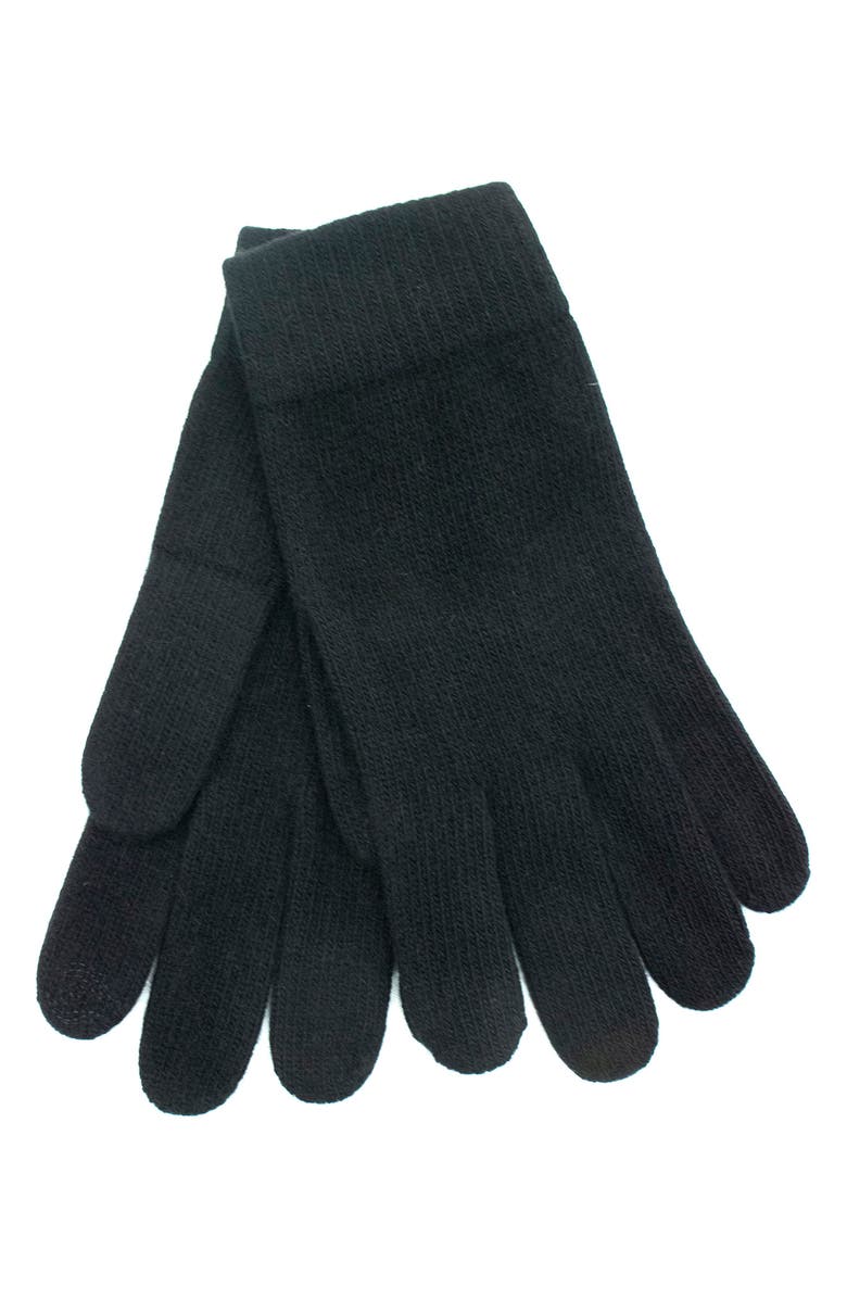 Portolano Cashmere Tech Gloves, Main, color, Black