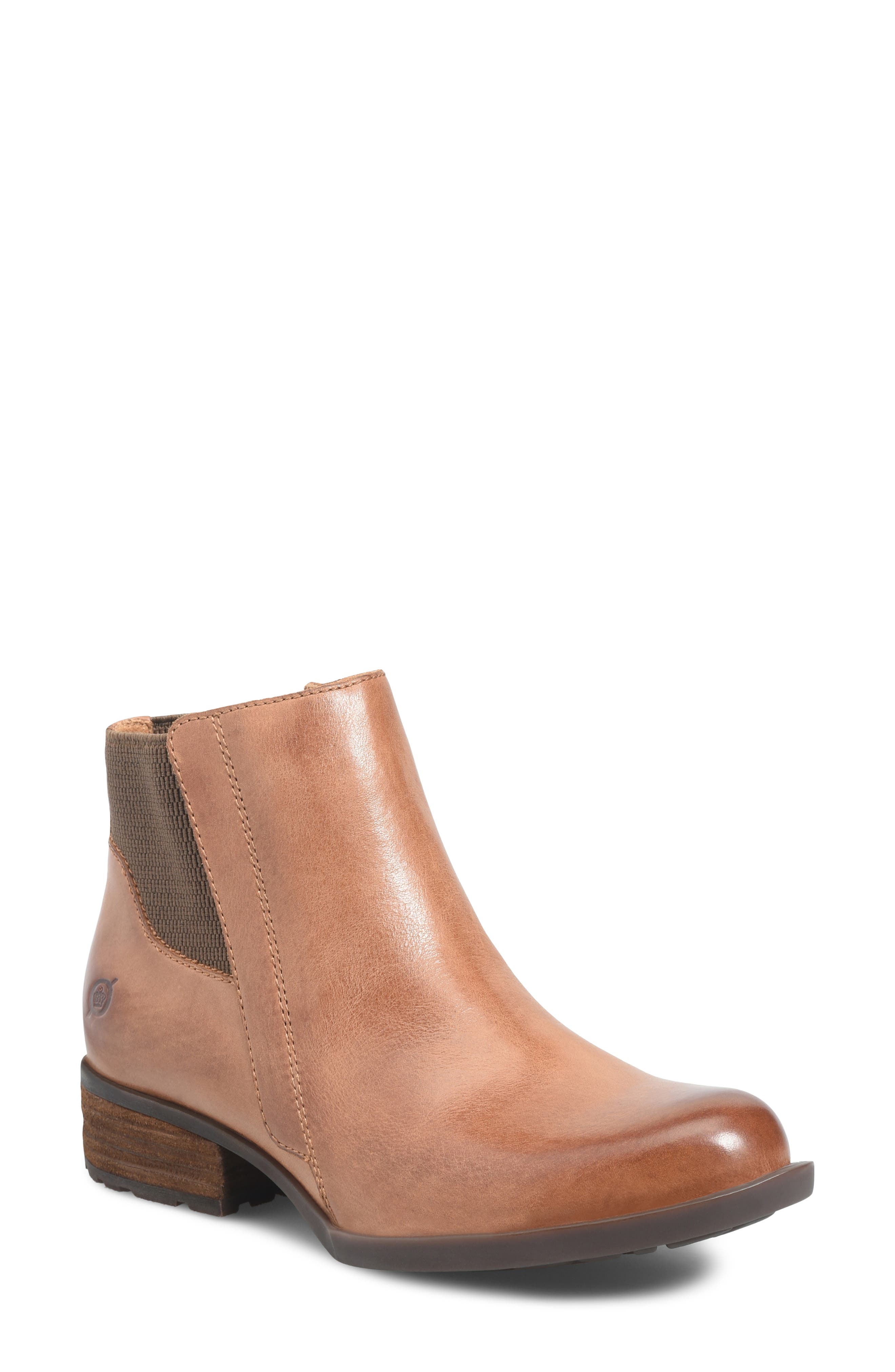 Kendyl Leather Bootie, Main, color, BROWN LEATHER