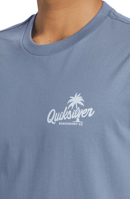 Quiksilver Palm Script Graphic T-shirt In Flint Stone