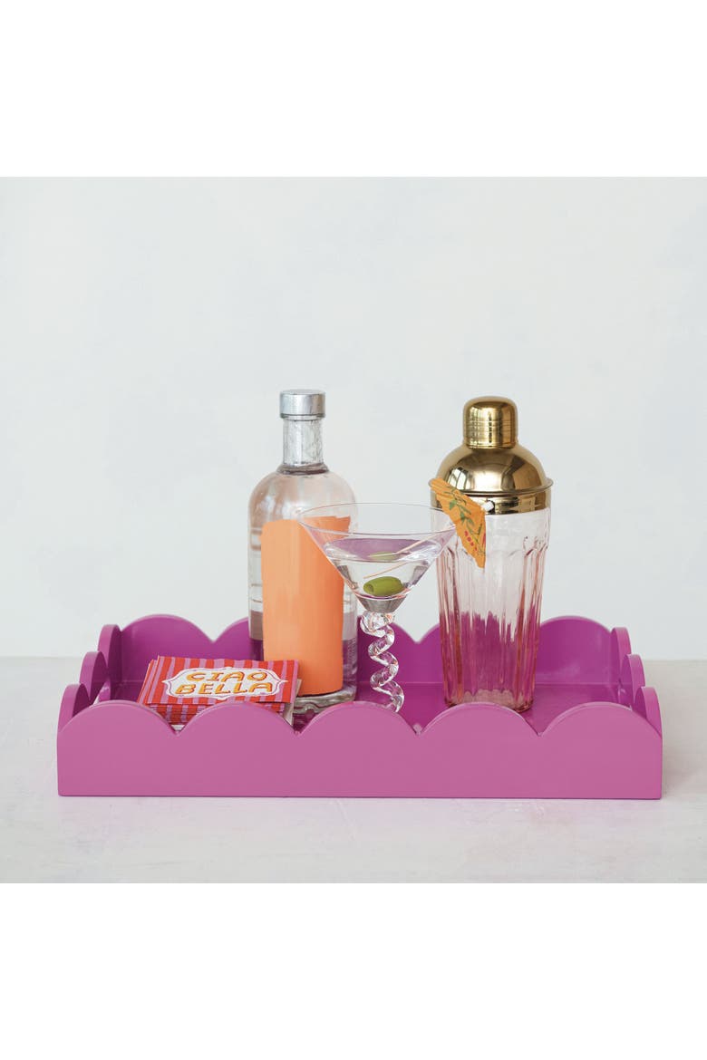 Wood Tray, Alternate, color, Pink
