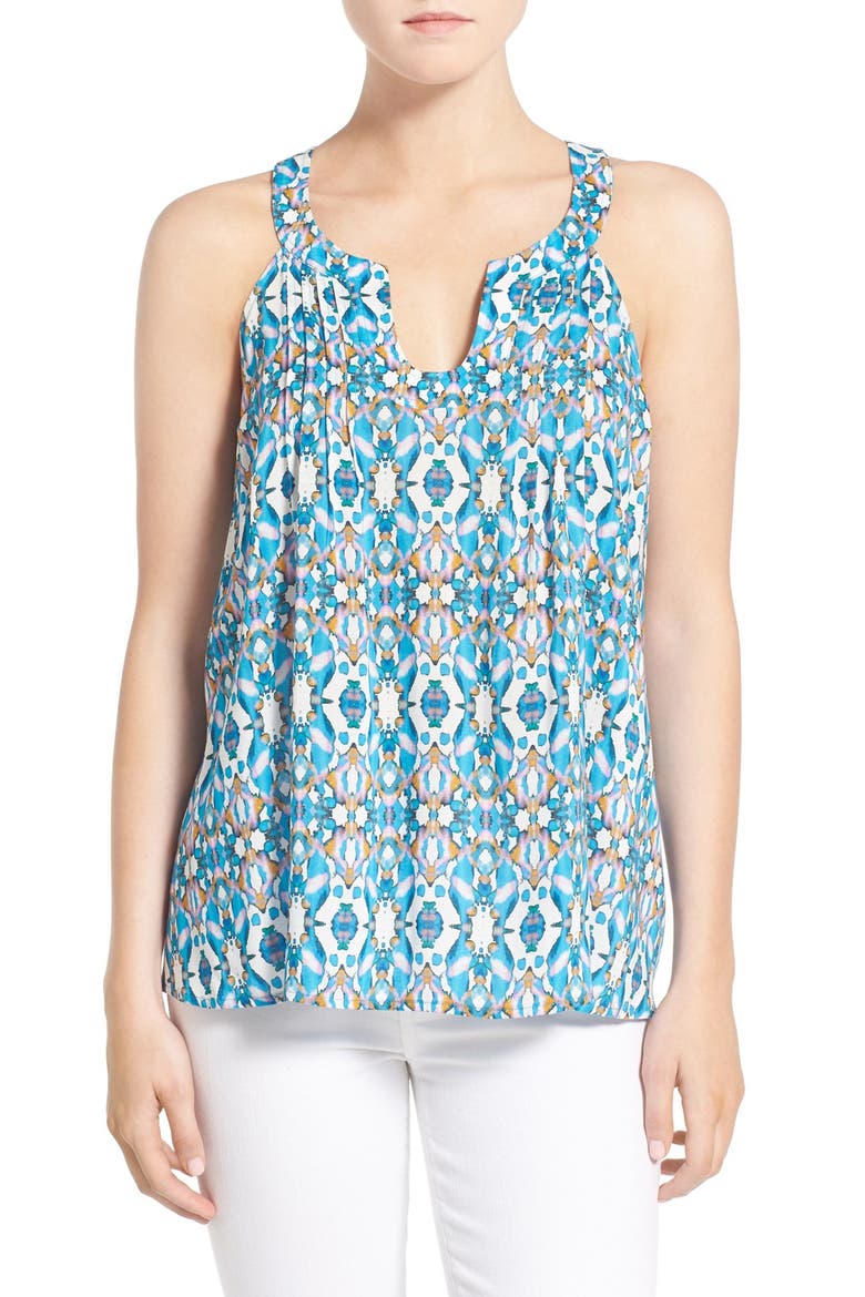 Print Split Neck Tank, Main, color, DAPPLED MEDALLIONS