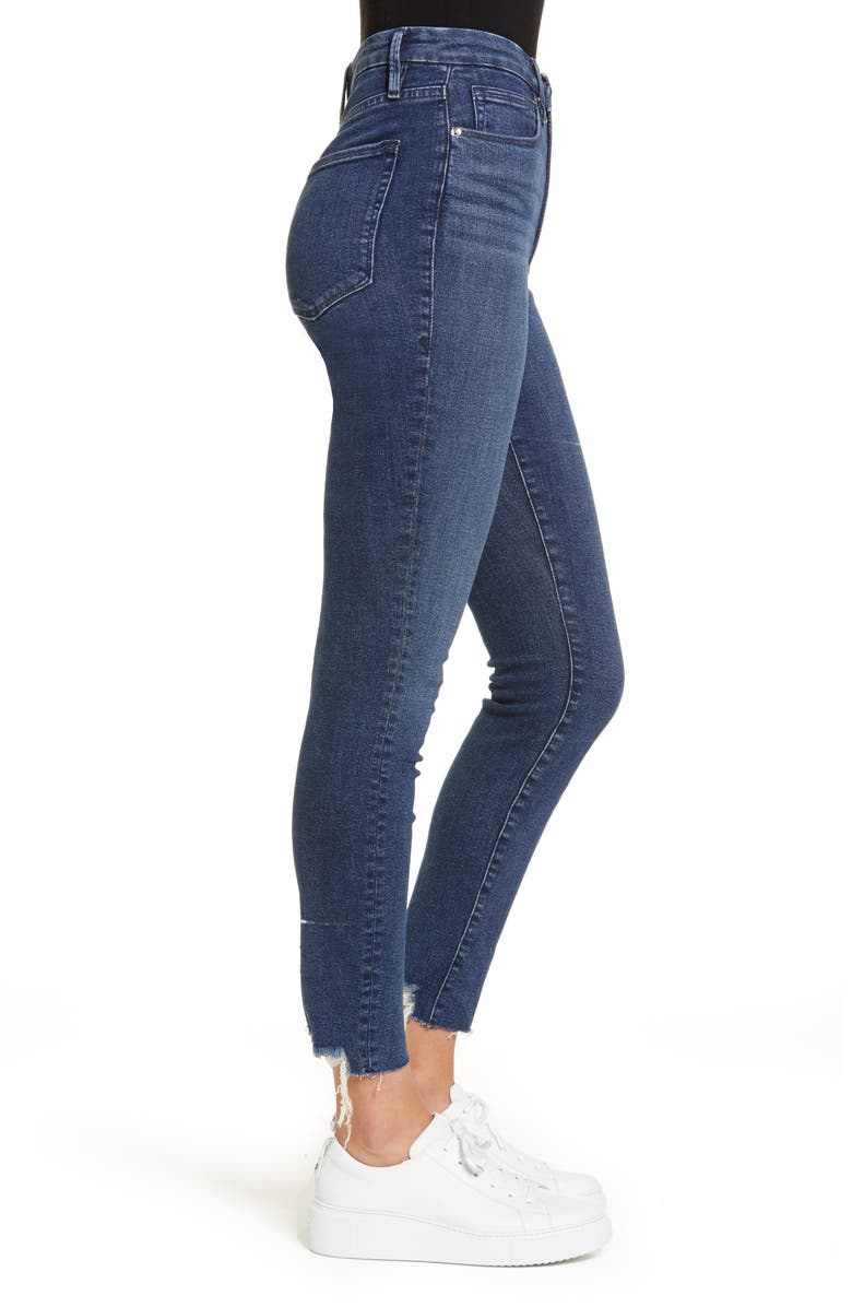 Good American Good Legs High Waist Raw Hem Skinny Jeans, Alternate, color,