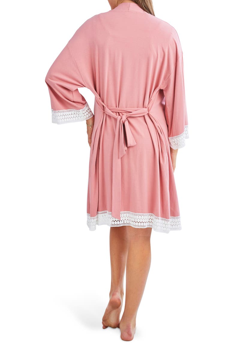 Nursing Dress, Robe & Baby Blanket Set, Alternate, color, PINK