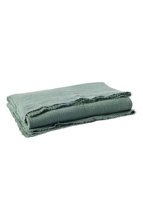 Coyuchi Topanga Organic Cotton Matelassé Blanket in Juniper 