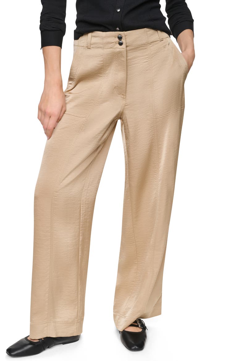 Wide Leg Glazed Pants, Main, color, TRAVERTINE