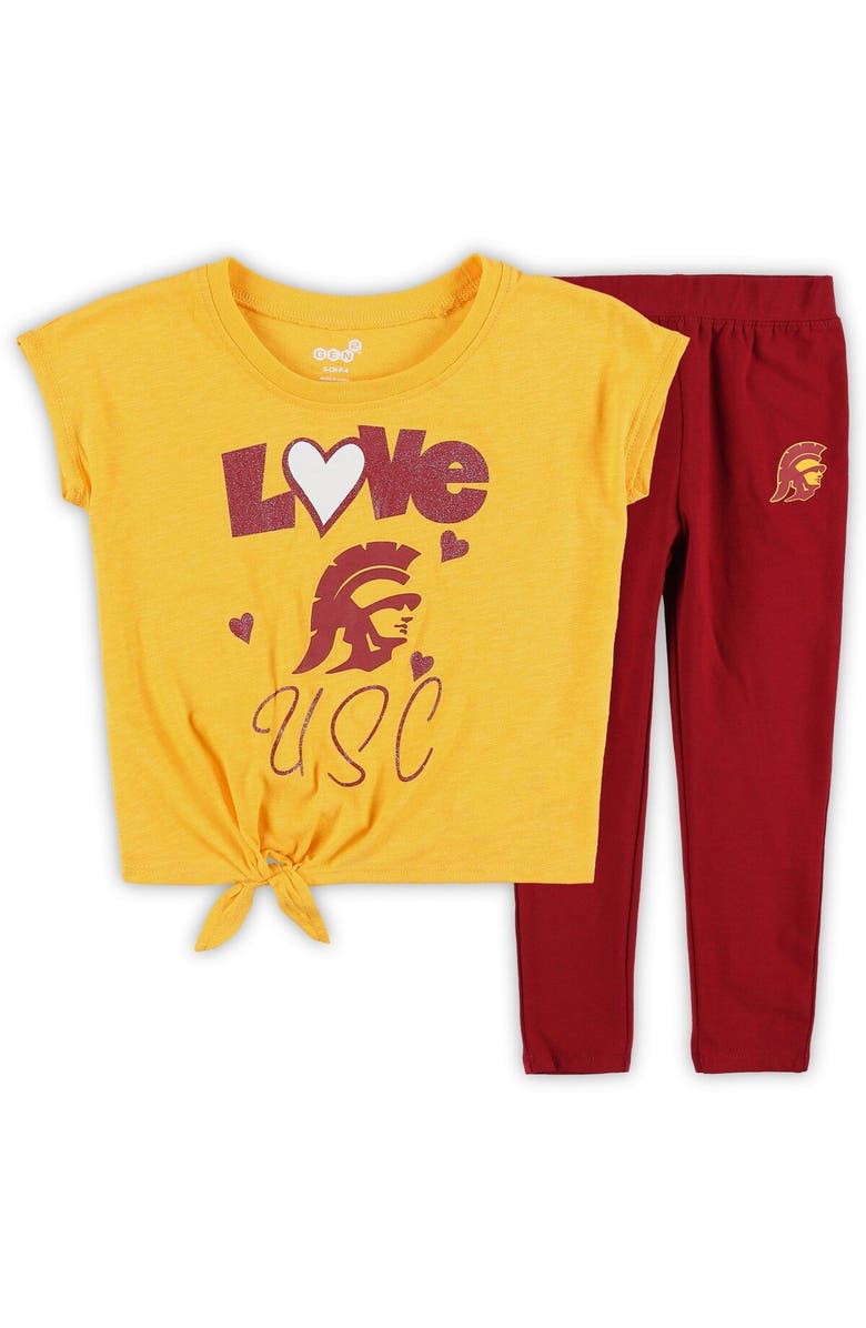 Outerstuff Toddler Gold/Crimson USC Trojans Forever Love Team T-Shirt & Leggings Set, Alternate, color, 