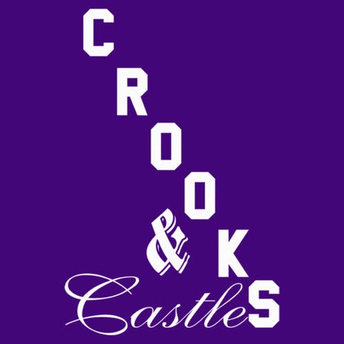 Shop Crooks & Castles White Big Bold Logo Graphic T-shirt In Purple