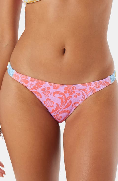 Tapestry Patchwork Side Tab Bikini Bottoms